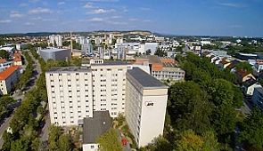 AWO Bezirksgeschäftsstelle - Eine Luftaufnahme der AWO Bezirksgeschäftsstelle in Regensburg