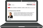 Laptop mit offener Website des Landesfachausschuss Inklusion